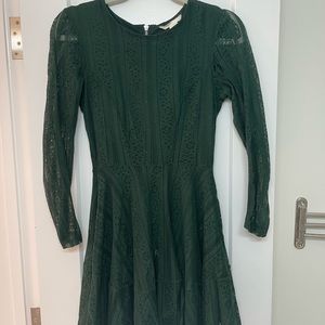 H&M Green lace long sleeve dress